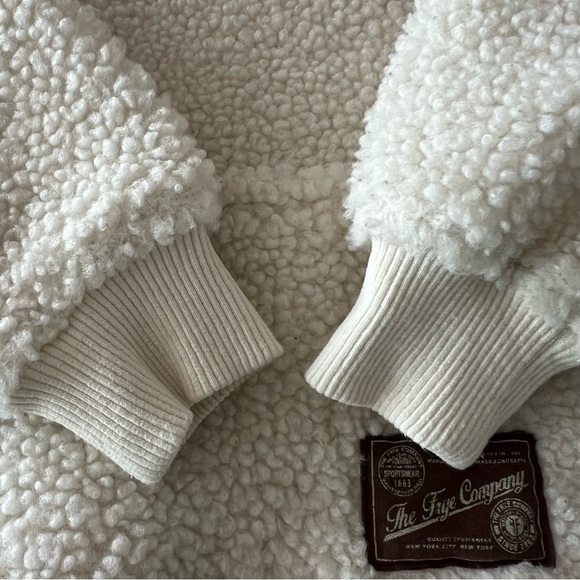 FRYE Hooded Sherpa Fleece Toddlers Fluffy Pullover Ivory Hoodie 12 Months - Picture 8 of 8